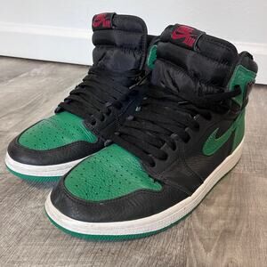 Nike Mens Sneaker Athletic Jordan 1 Retro High OG Pine Green Black Size 8.5